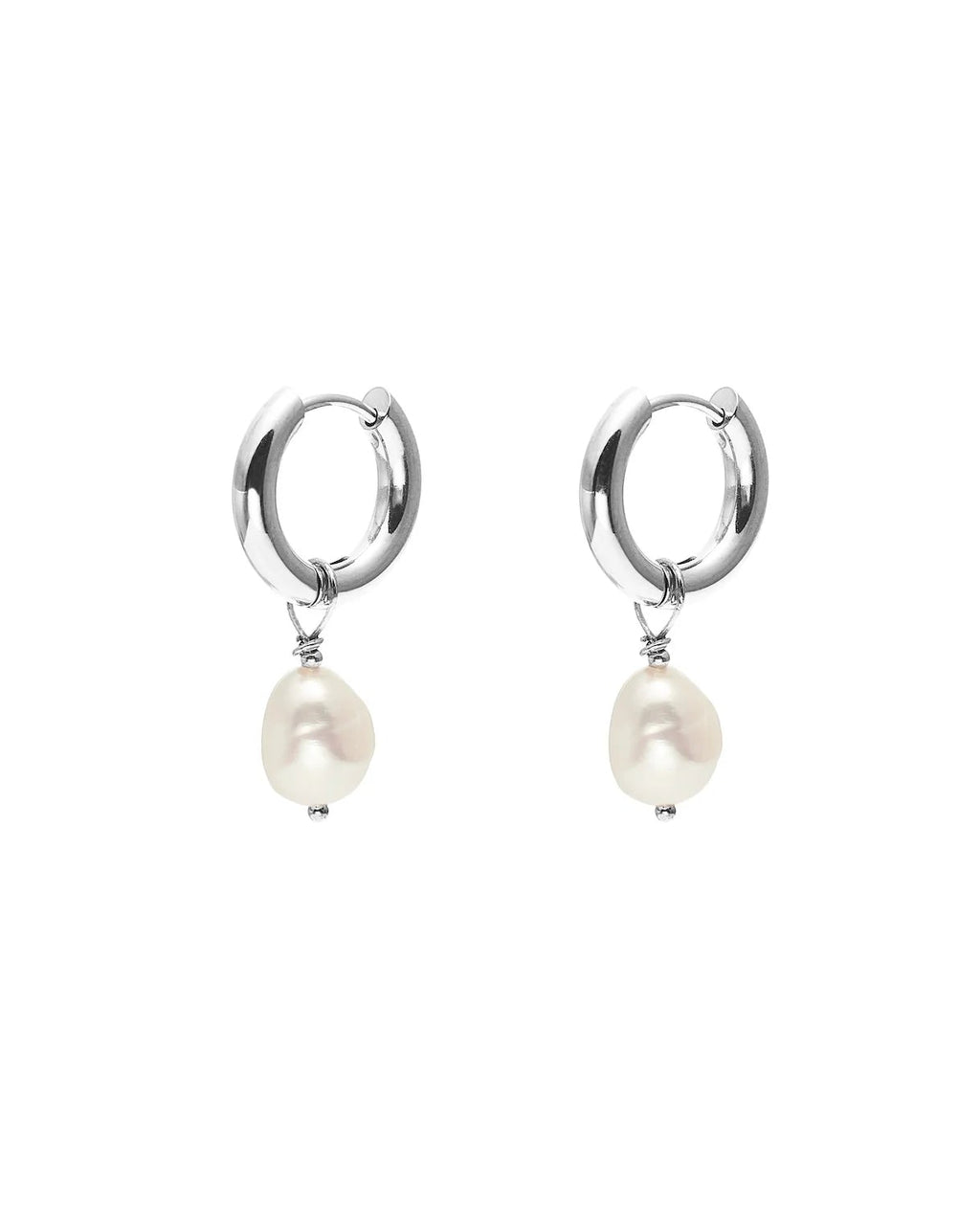 Allure Hoops | Pearl & Silver