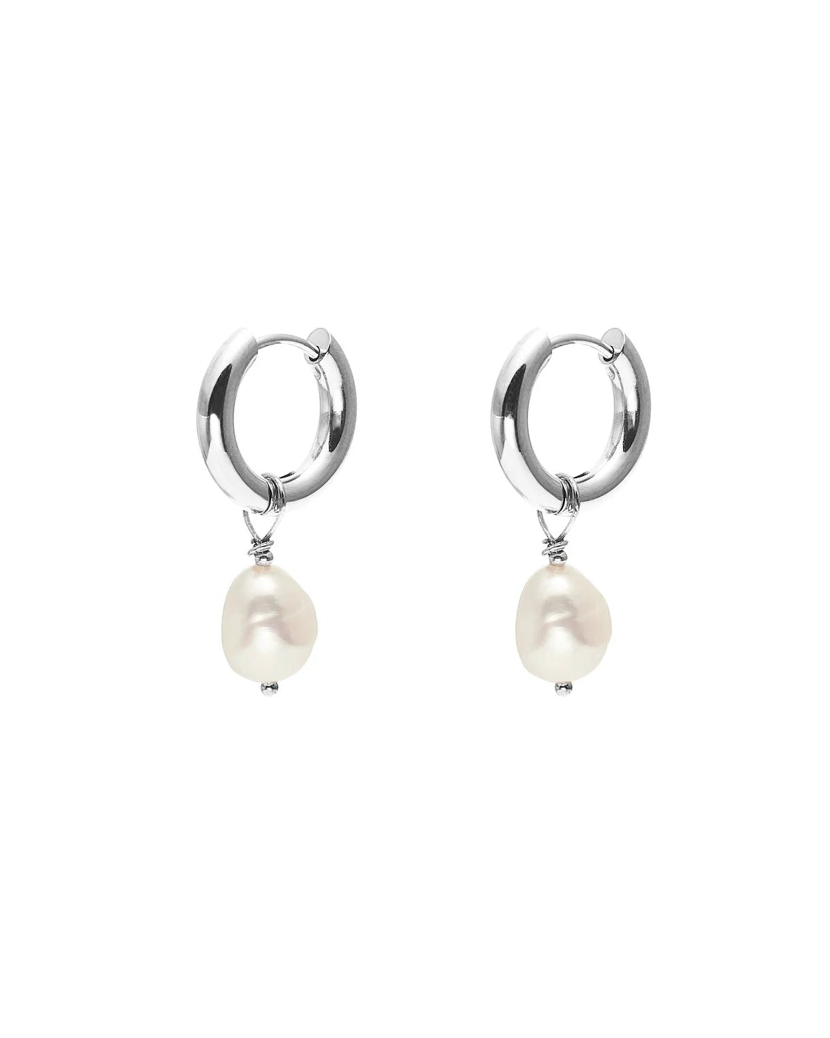 Allure Hoops | Pearl & Silver