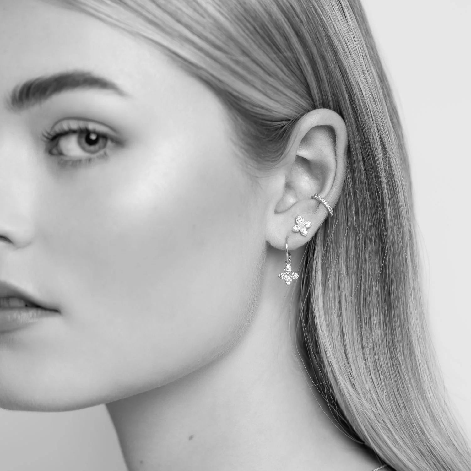 Ear Cuff | Silver & Clear Cubic Zirconia