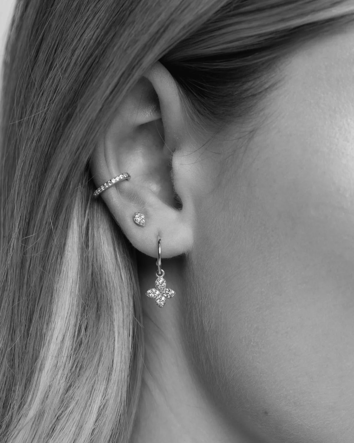 Ear Cuff | Silver & Clear Cubic Zirconia