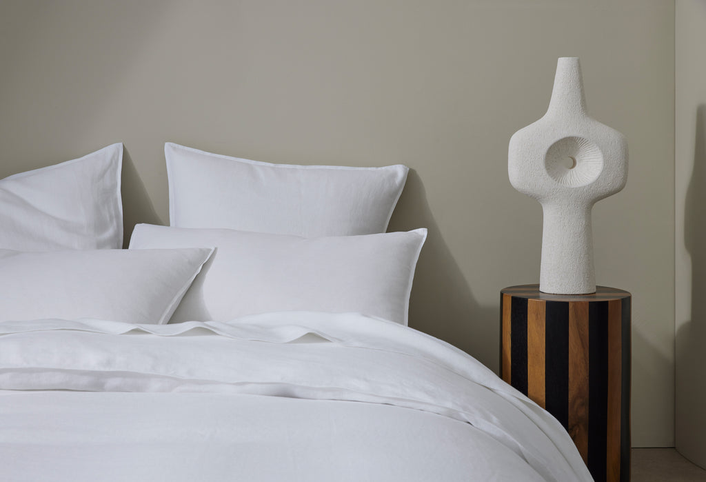 Ravello Linen Fitted Sheet | White | Queen