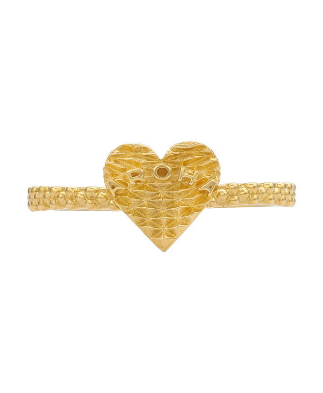 Aroha Heart Stacker | 22k Gold Plate