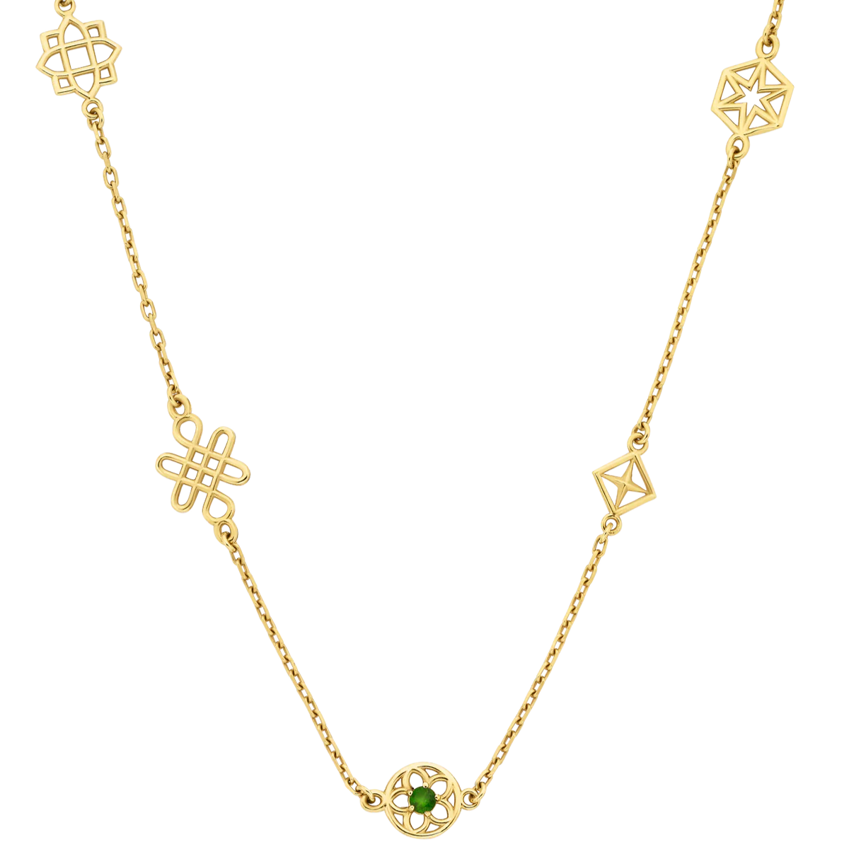 Aura Necklace | 22k Gold Plate & Chrome Diopside