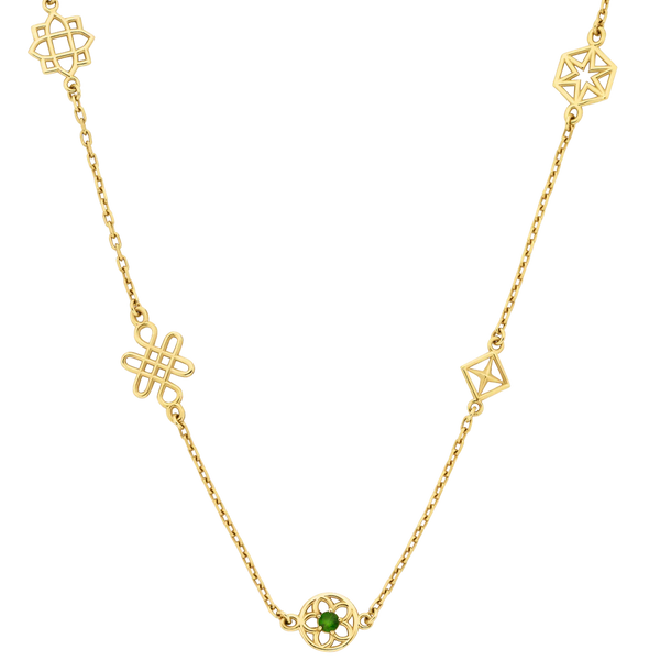 Aura Necklace | 22k Gold Plate & Chrome Diopside