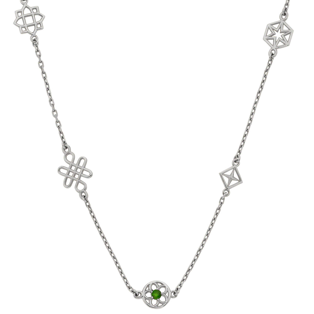 Aura Necklace | Sterling Silver & Chrome Diopside