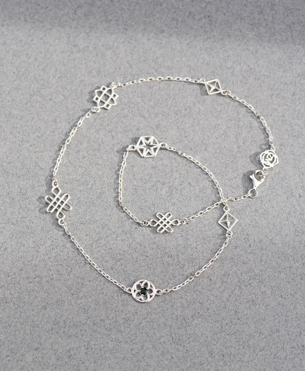 Aura Necklace | Sterling Silver & Chrome Diopside