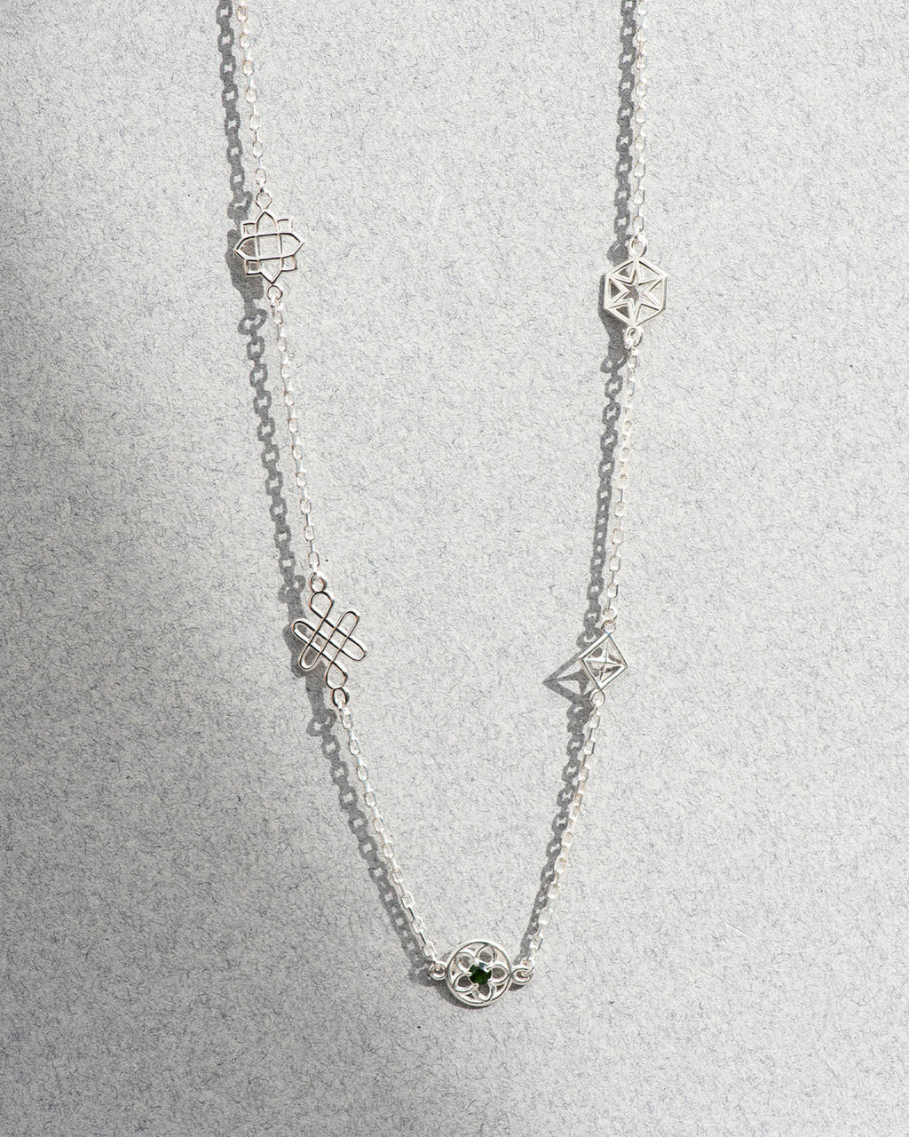 Aura Necklace | Sterling Silver & Chrome Diopside