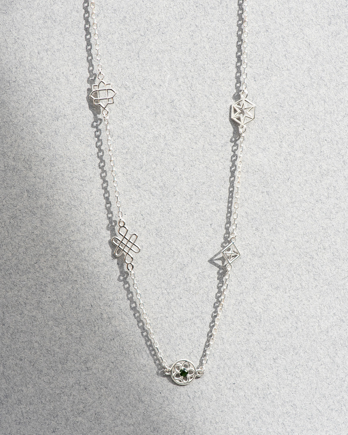 Aura Necklace | Sterling Silver & Chrome Diopside