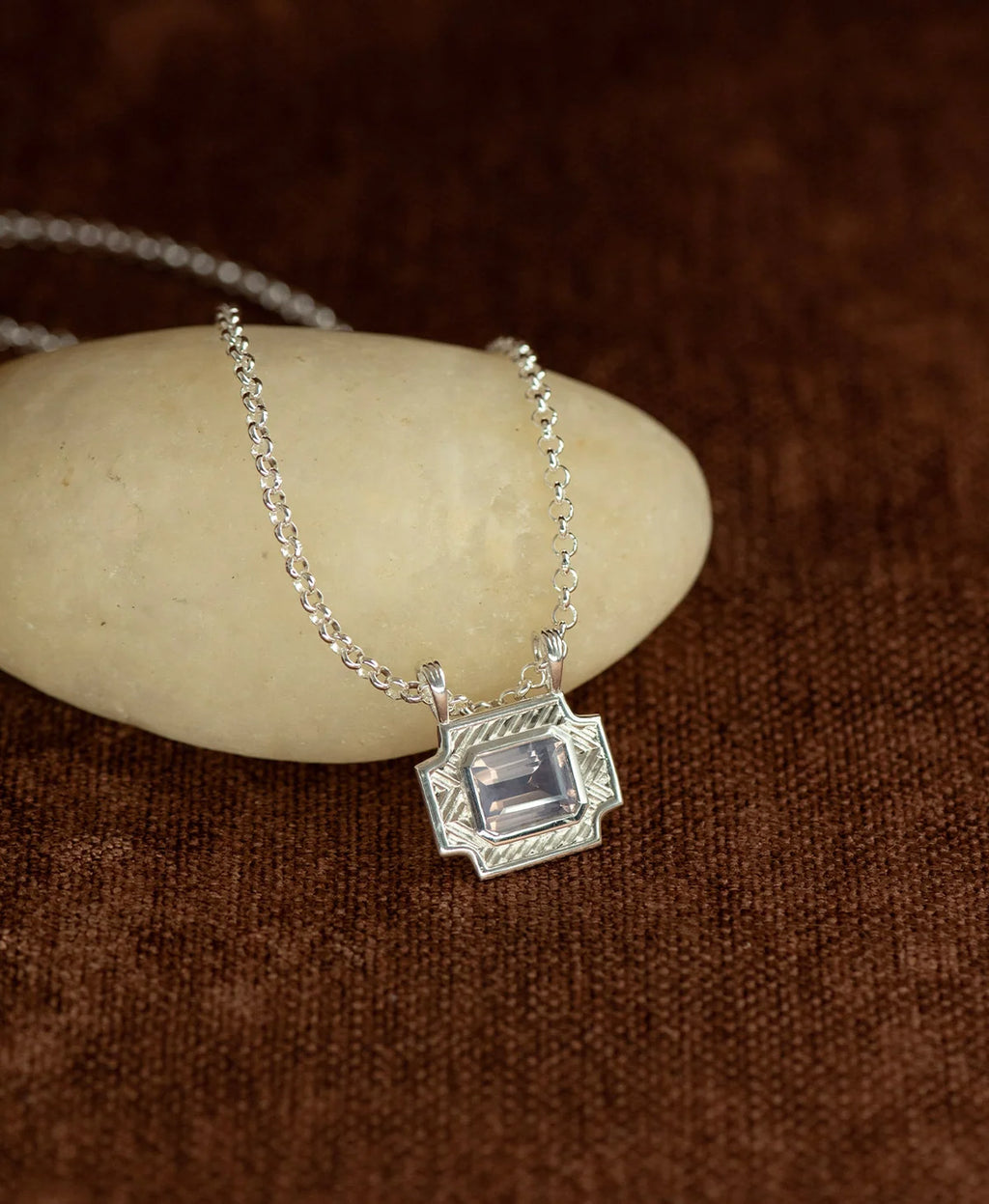 Ayla Necklace | 925 Sterling Silver | Lavender Quartz