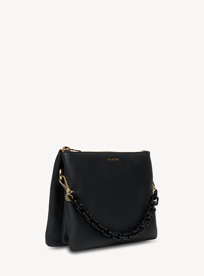 Matilda Crossbody | Black + Tonal Chain