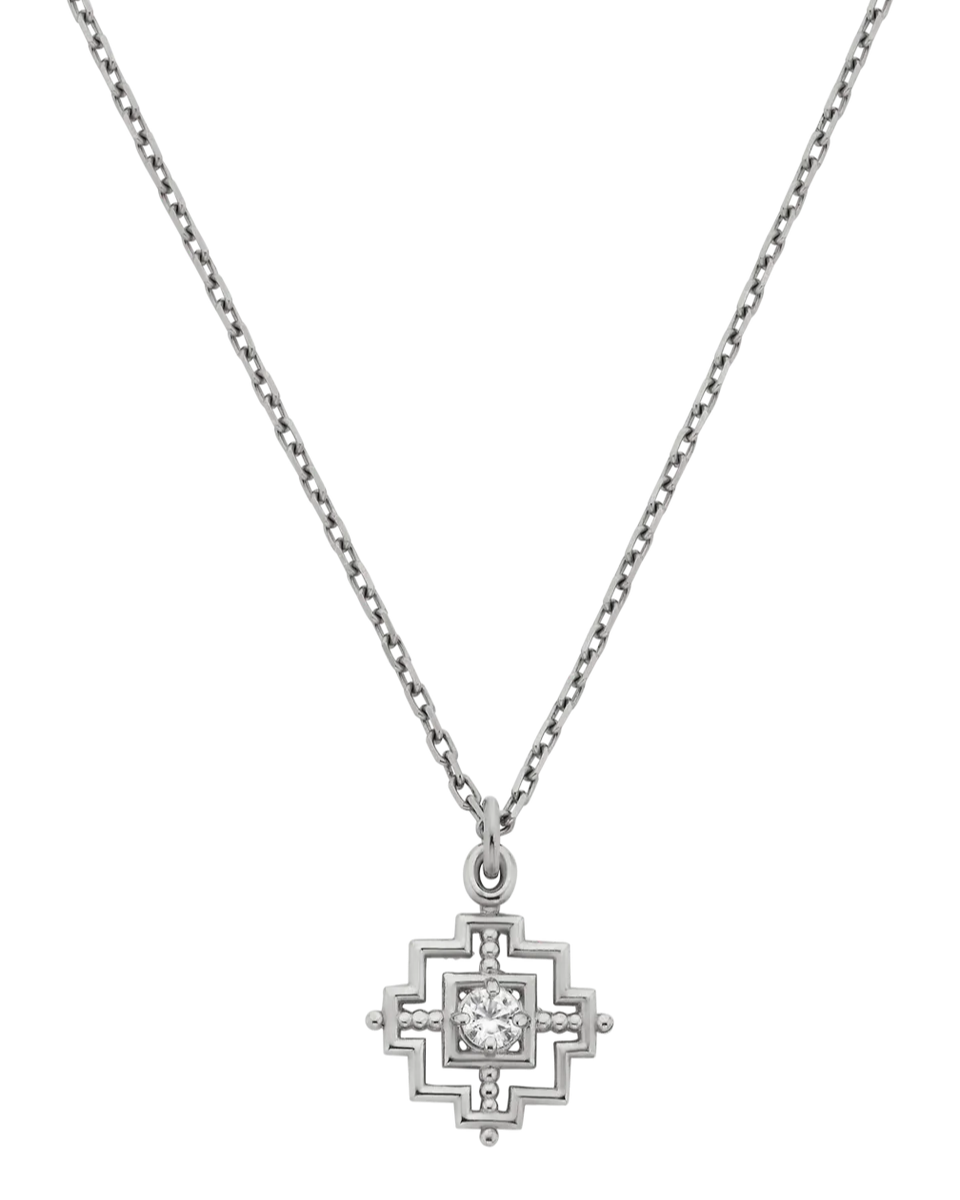 Centred Necklace | Sterling Silver & White Zircon