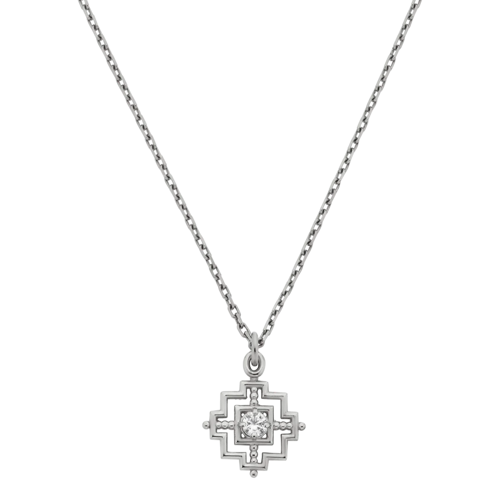 Centred Necklace | Sterling Silver & White Zircon