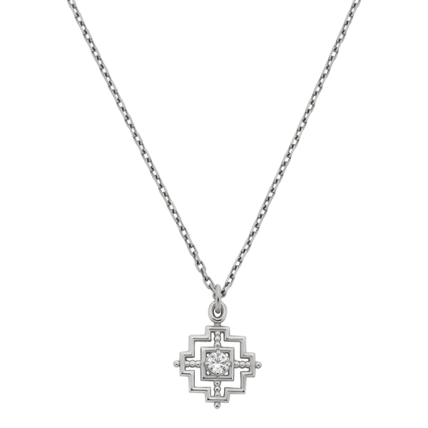 Centred Necklace | Sterling Silver & White Zircon