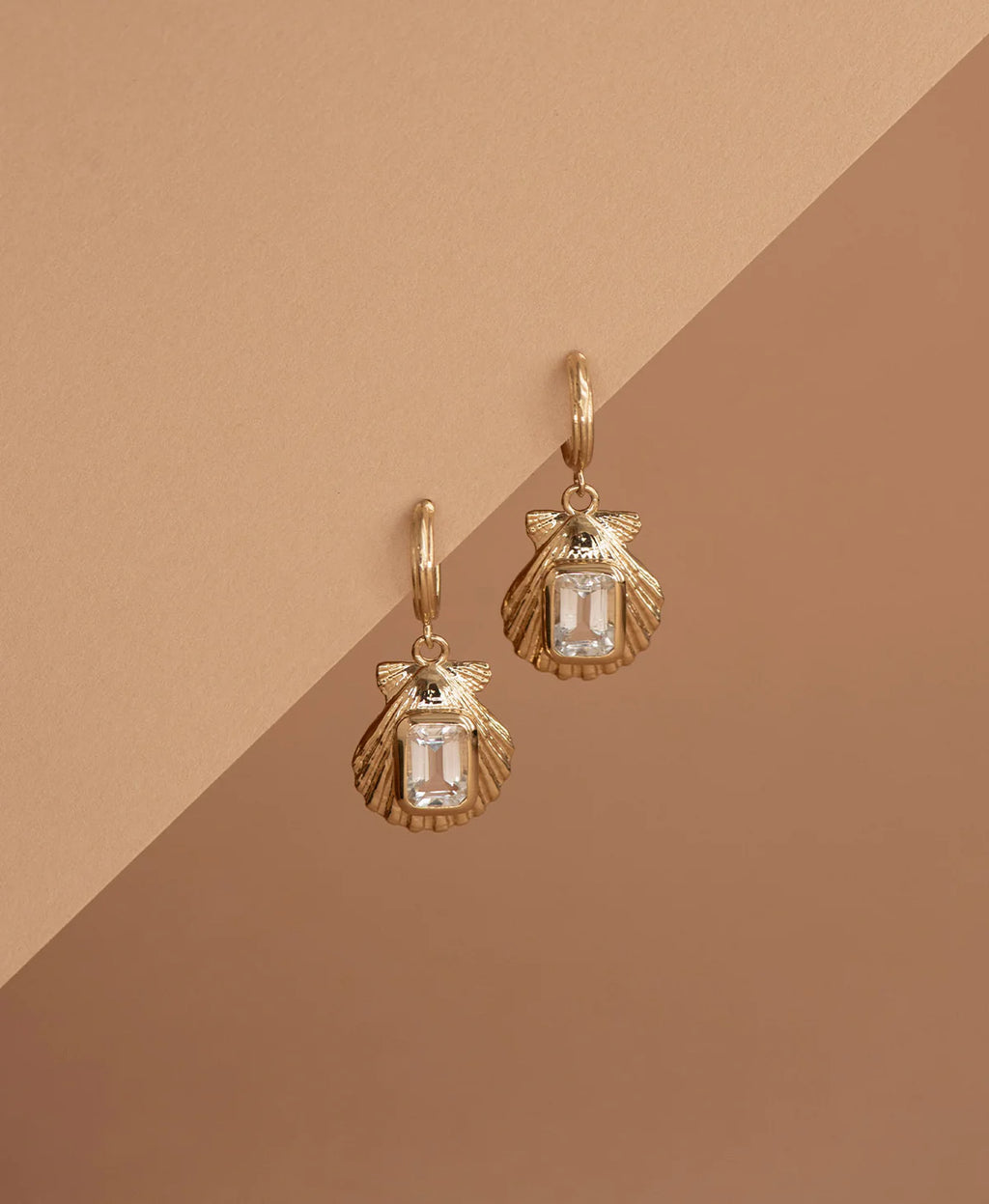 Cordelia Earrings | 22k Gold Vermeil with White Topaz