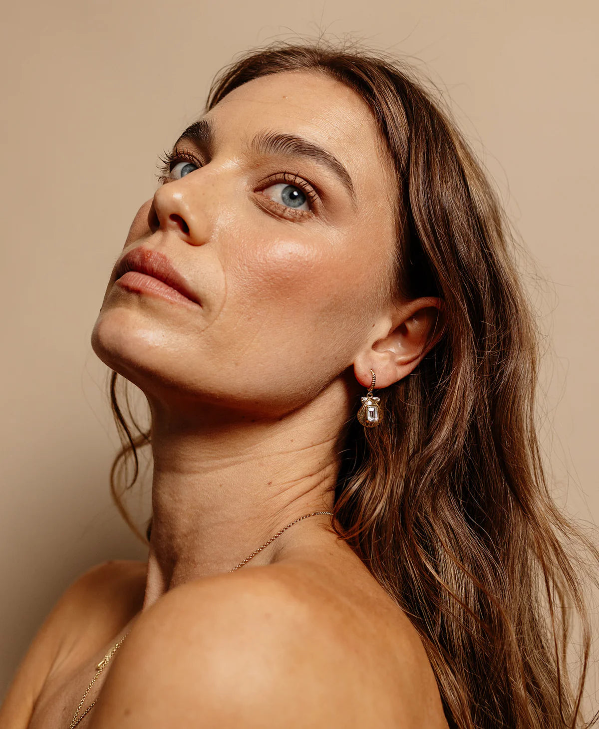 Cordelia Earrings | 22k Gold Vermeil with White Topaz