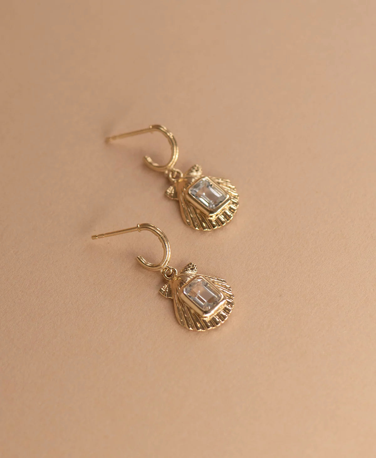 Cordelia Earrings | 22k Gold Vermeil with White Topaz