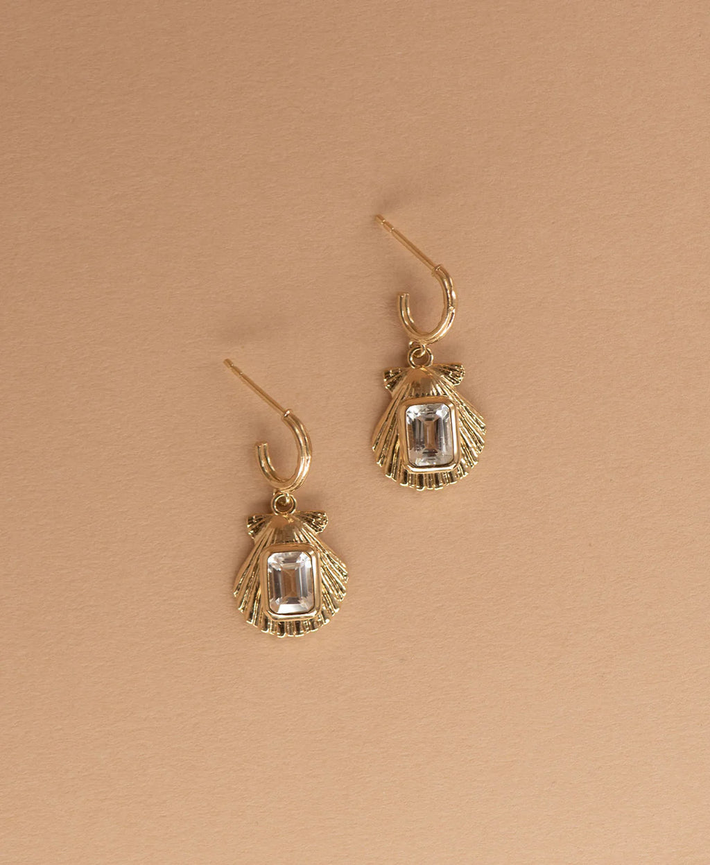 Cordelia Earrings | 22k Gold Vermeil with White Topaz