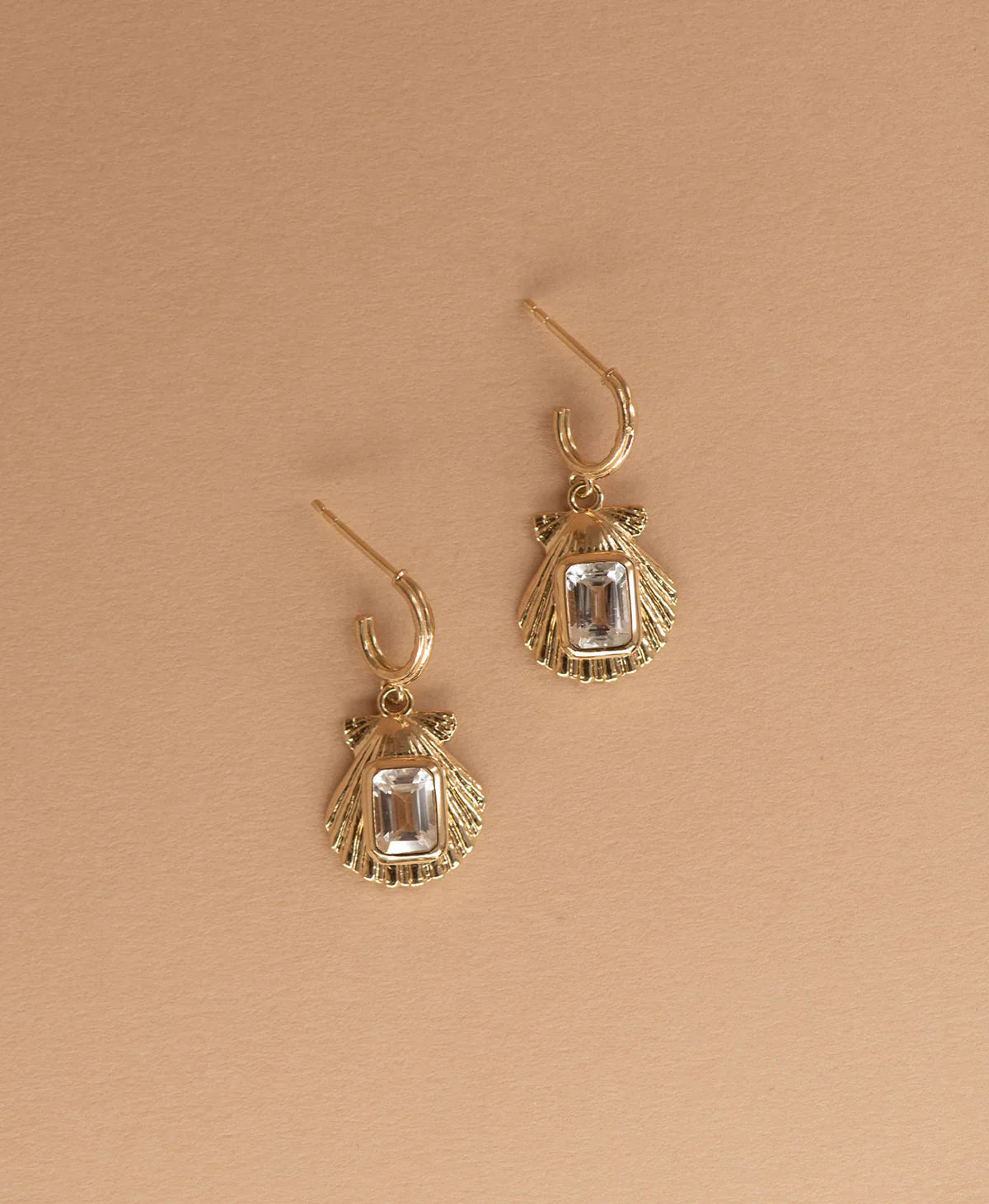 Cordelia Earrings | 22k Gold Vermeil with White Topaz