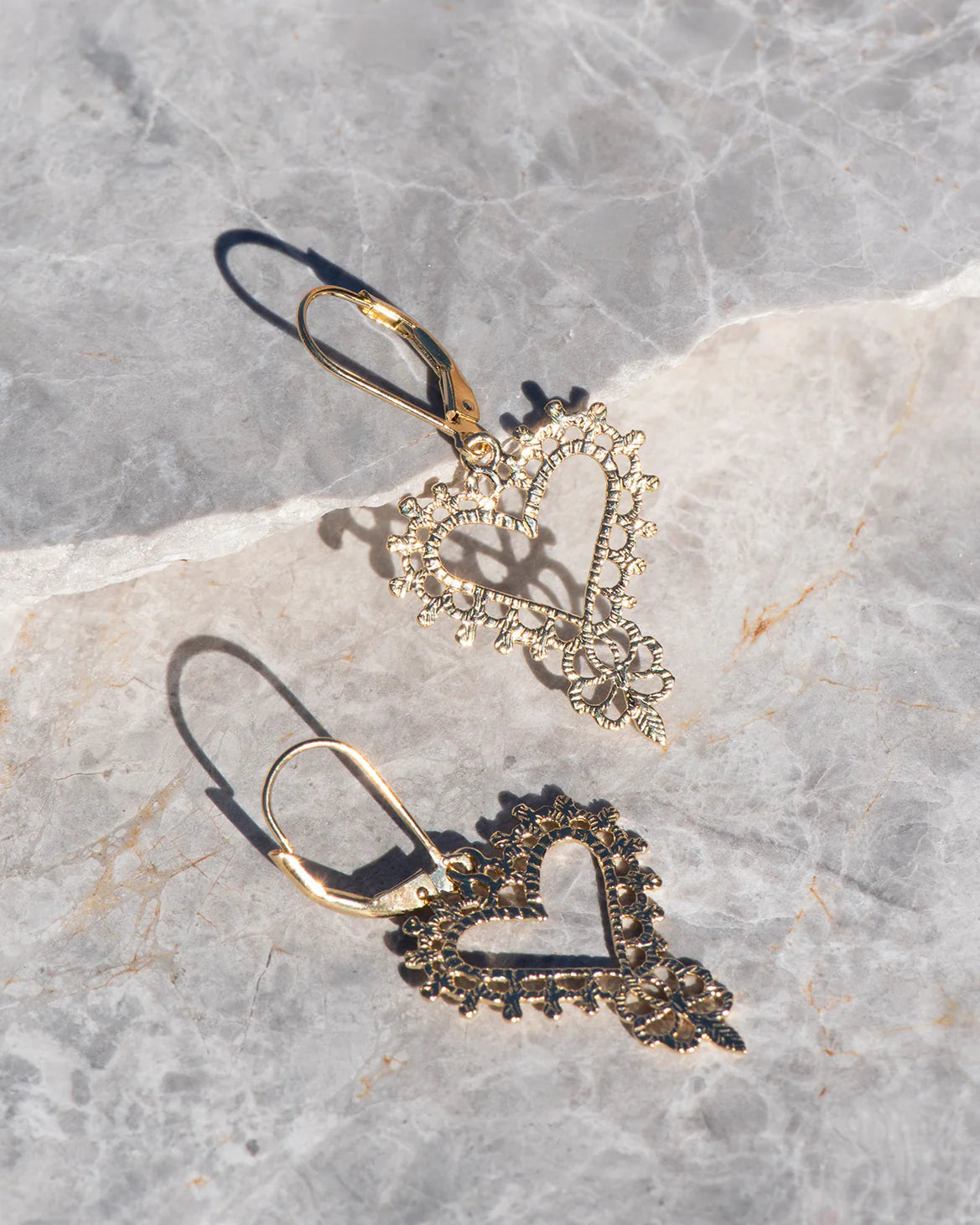 Gypsy Heart Earrings | Gold