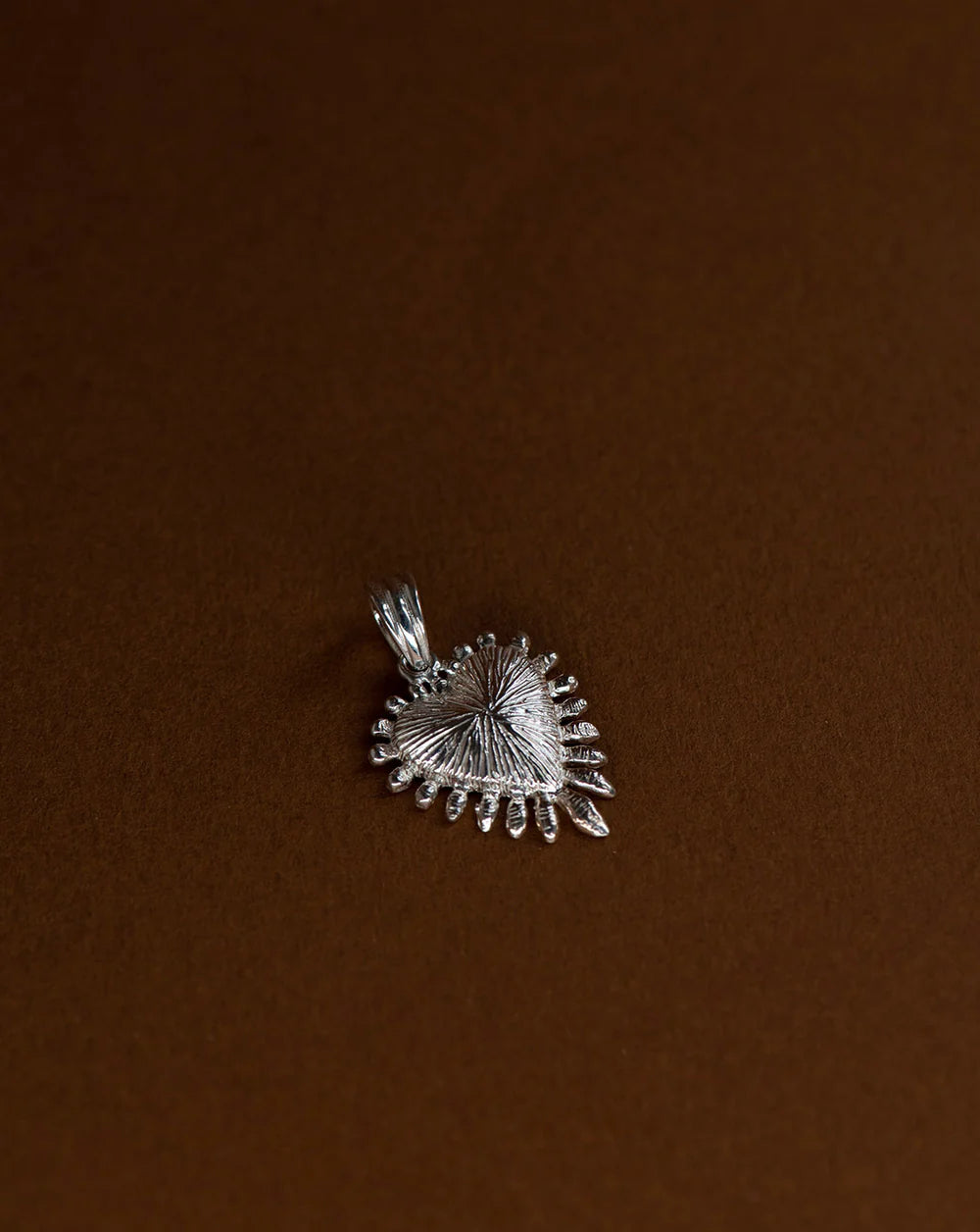 Heart Rays Charm | Sterling Silver