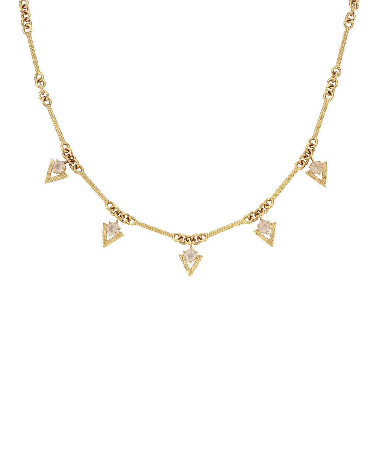 Hyacinth Necklace with Rose Quartz | 22k Gold Plate