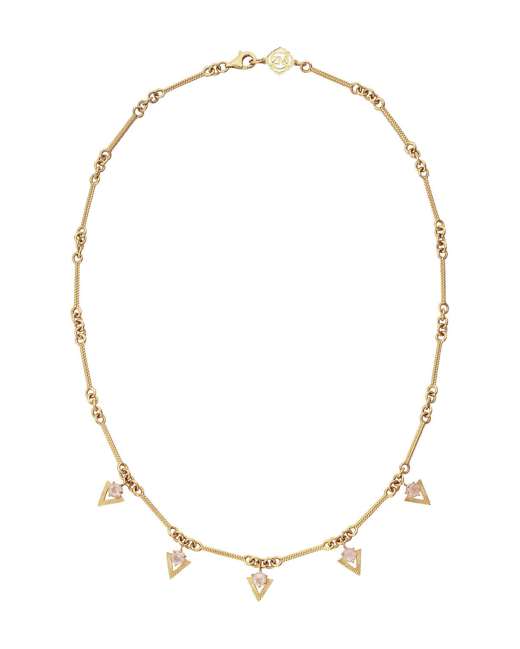 Hyacinth Necklace with Rose Quartz | 22k Gold Plate
