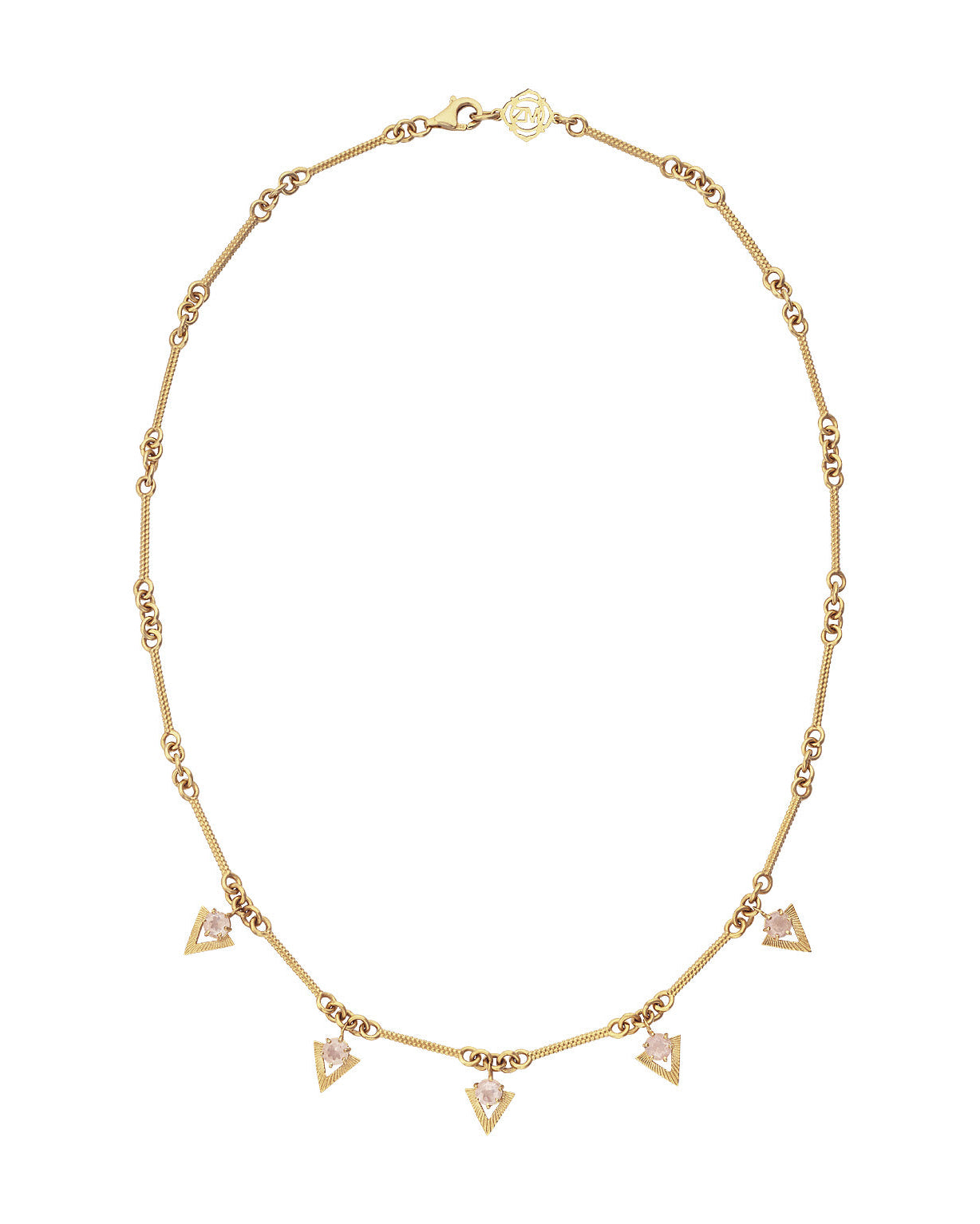 Hyacinth Necklace with Rose Quartz | 22k Gold Plate