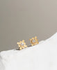 Inka Studs | 22k Gold Plate | White Zircon