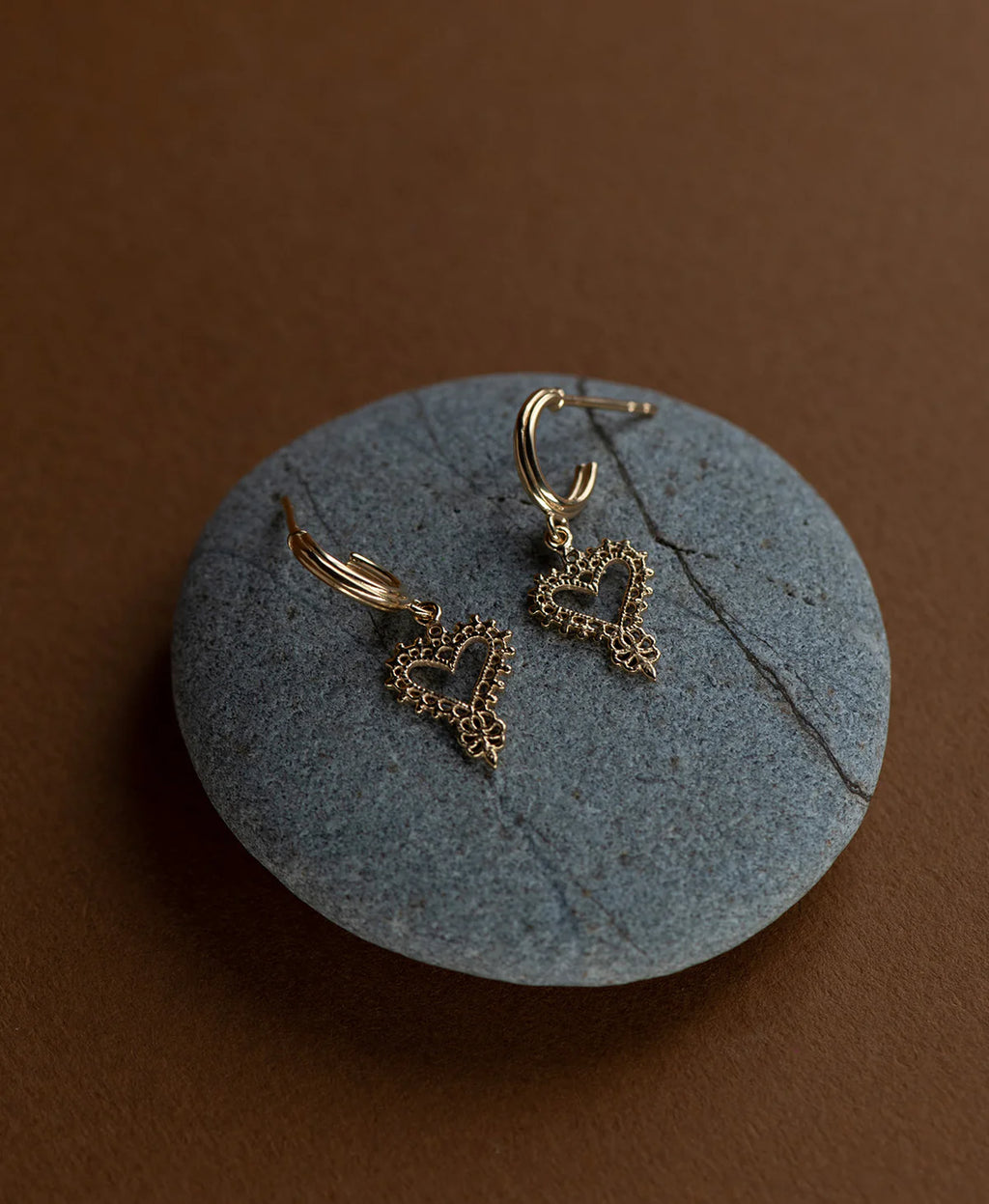 Mini Gypsy Heart Earrings | 22k Gold Vermeil