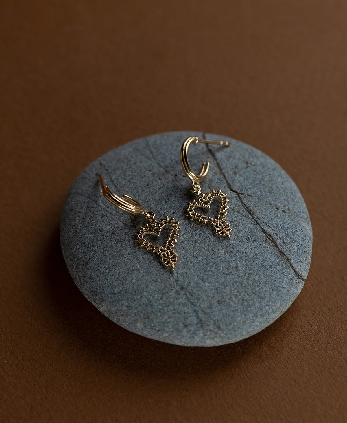 Mini Gypsy Heart Earrings | 22k Gold Vermeil