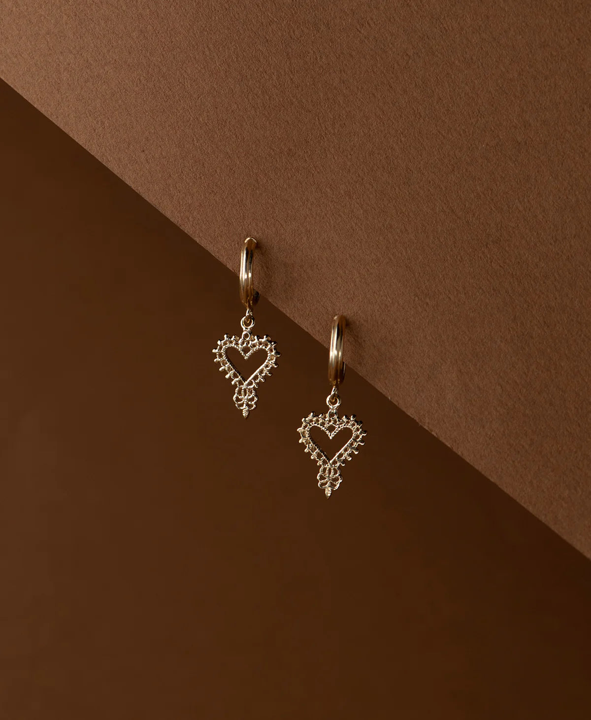 Mini Gypsy Heart Earrings | 22k Gold Vermeil