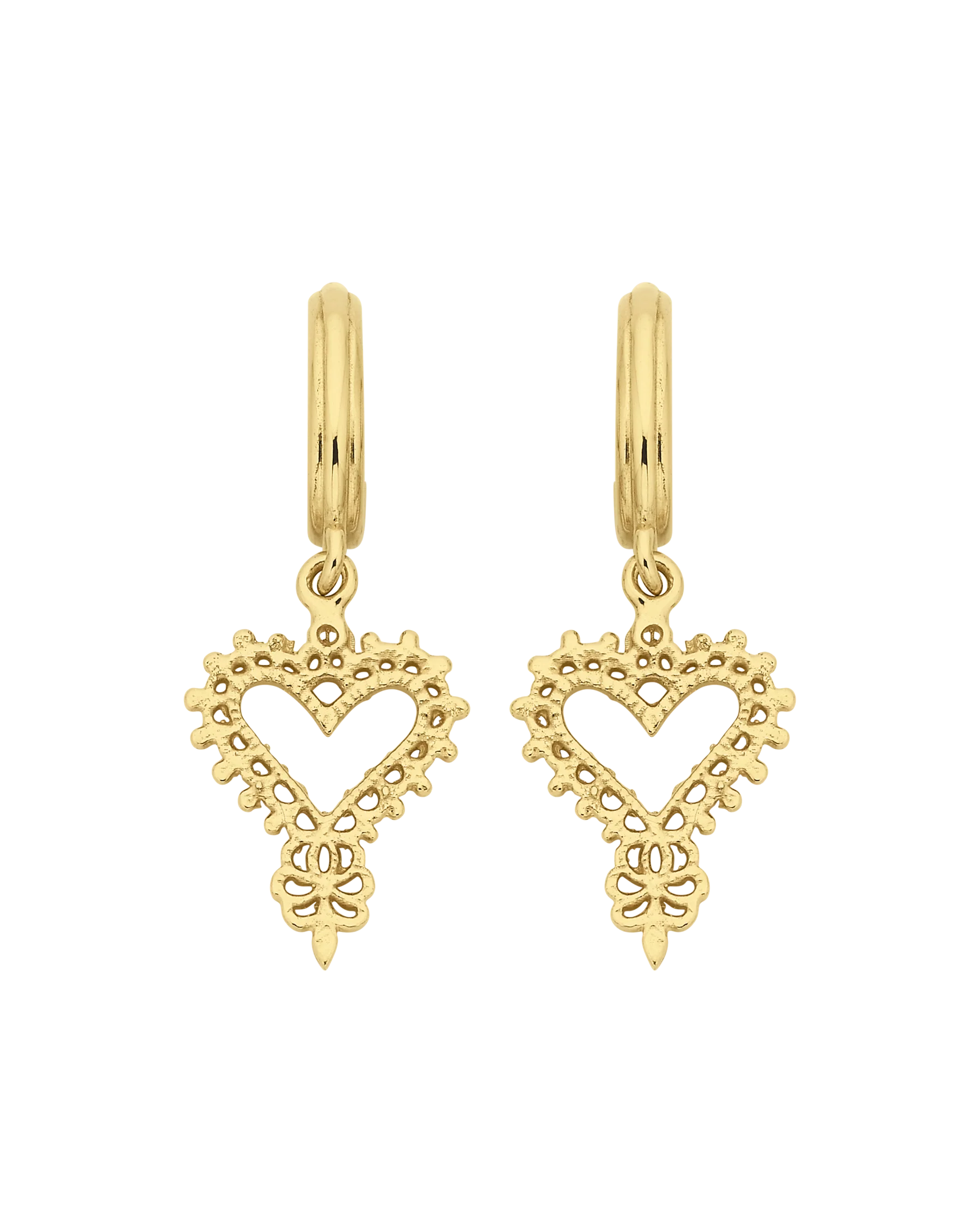 Mini Gypsy Heart Earrings | 22k Gold Vermeil