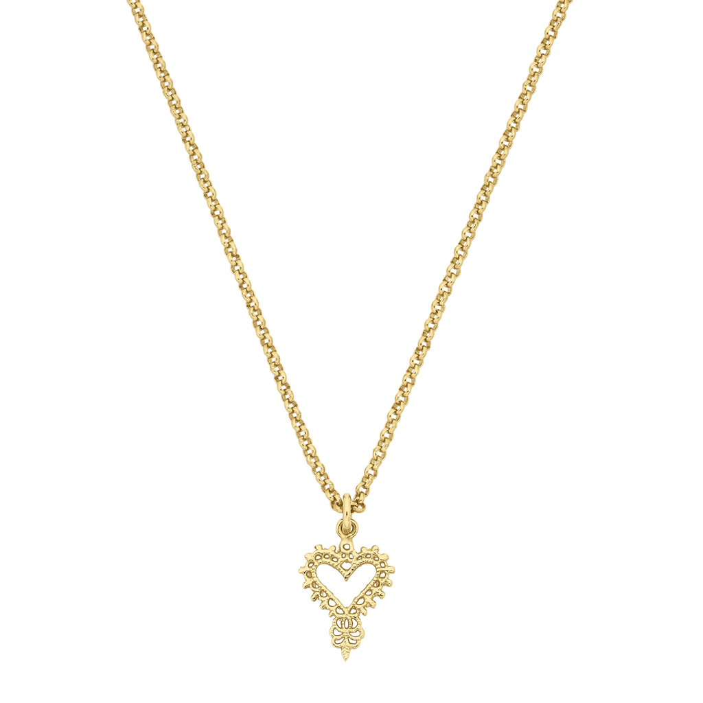 Mini Gypsy Heart Necklace | 22k Gold Vermeil
