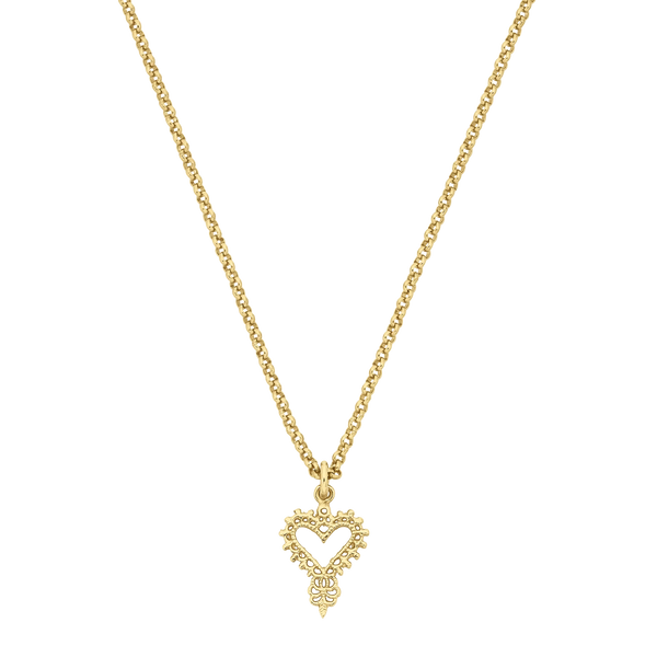 Mini Gypsy Heart Necklace | 22k Gold Vermeil