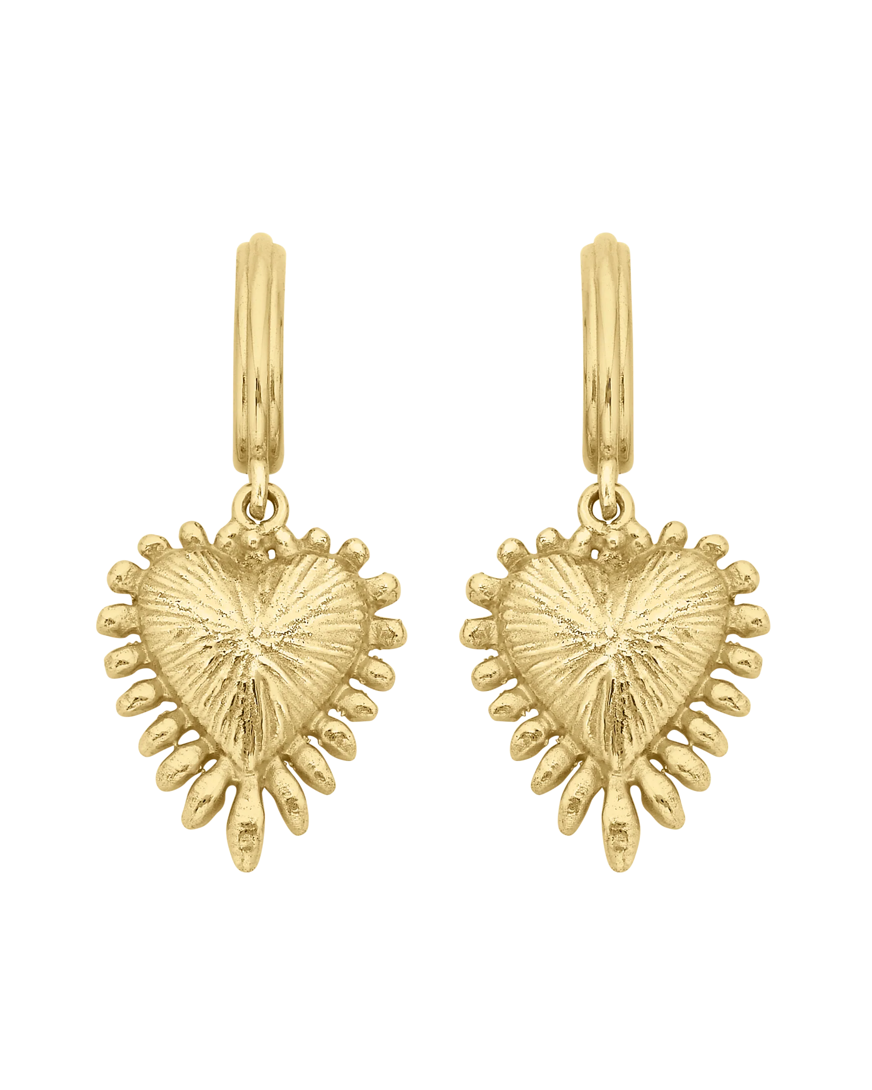 Mini Heart Rays Earrings | 22k Gold Vermeil