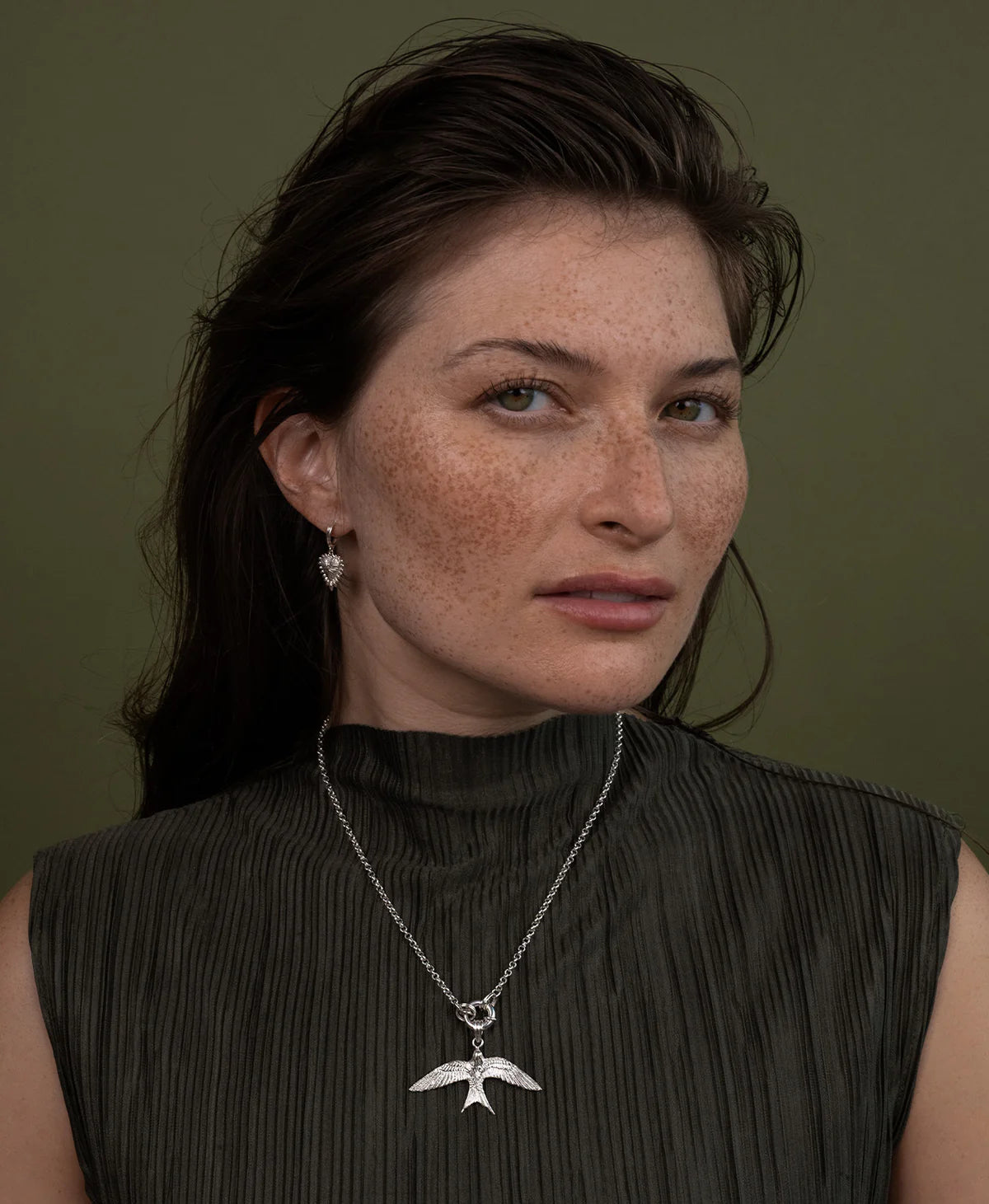 Mini Heart Rays Earrings | Sterling Silver
