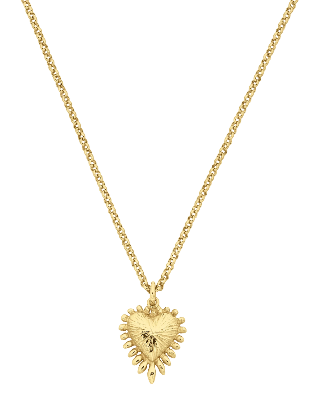 Mini Heart Ray Necklace | 22k Gold Vermeil