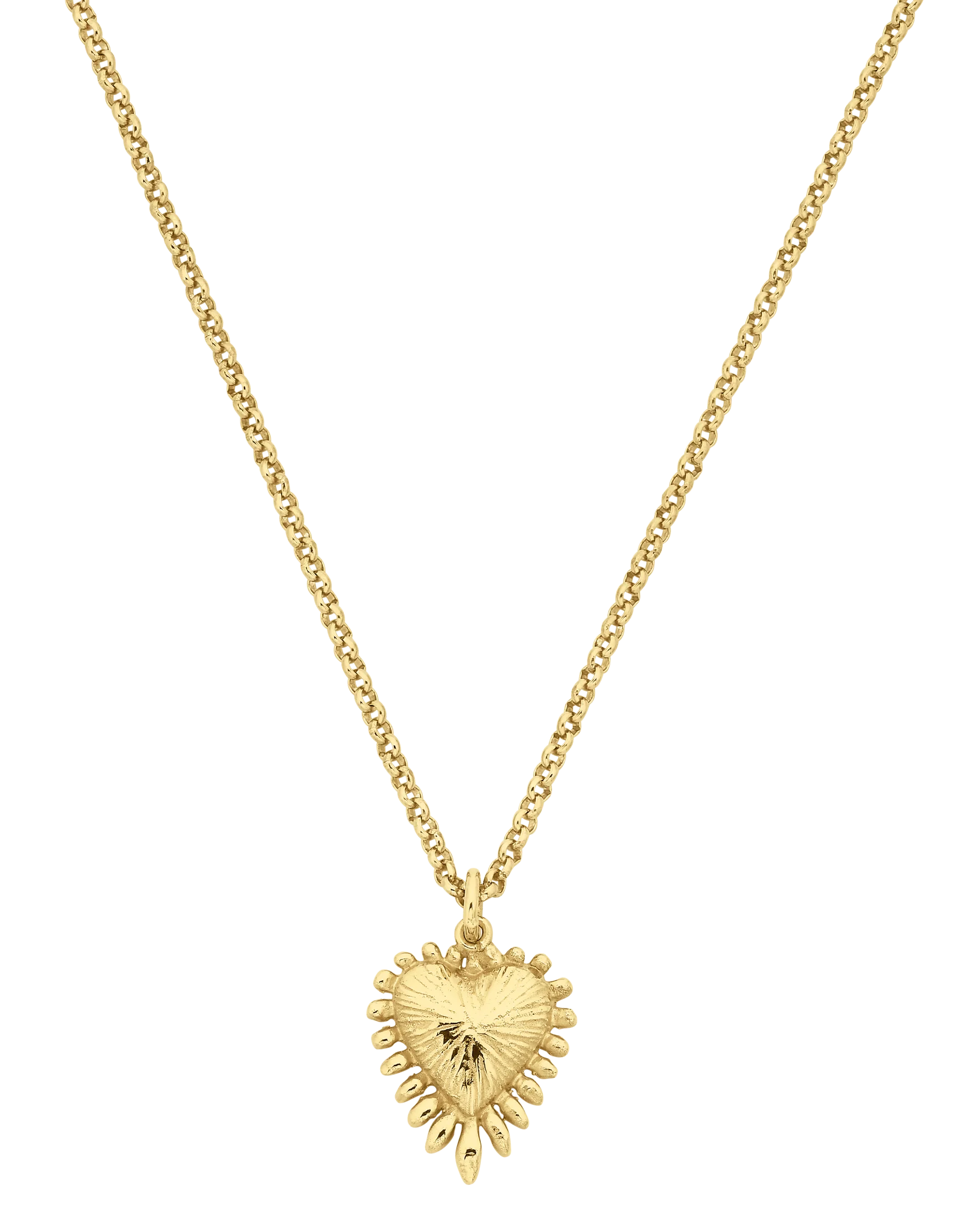 Mini Heart Ray Necklace | 22k Gold Vermeil