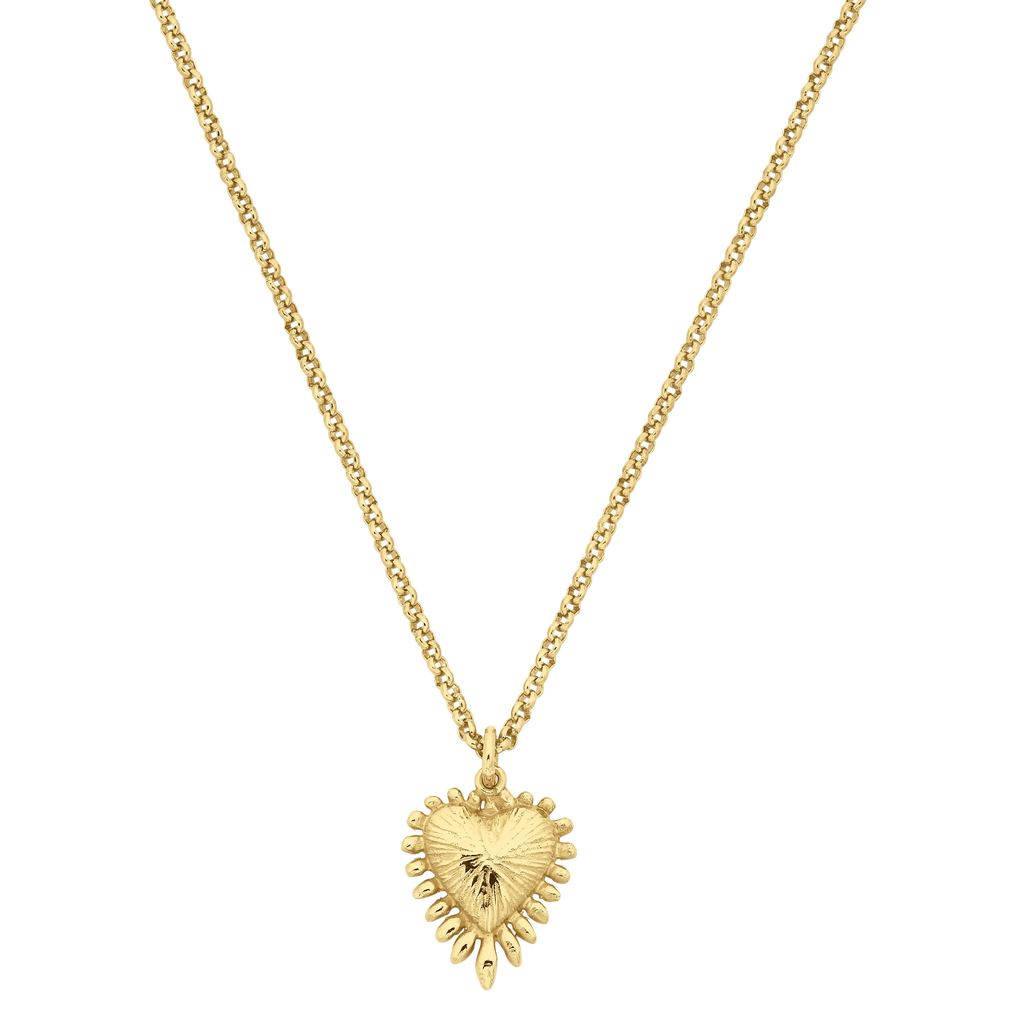 Mini Heart Ray Necklace | 22k Gold Vermeil