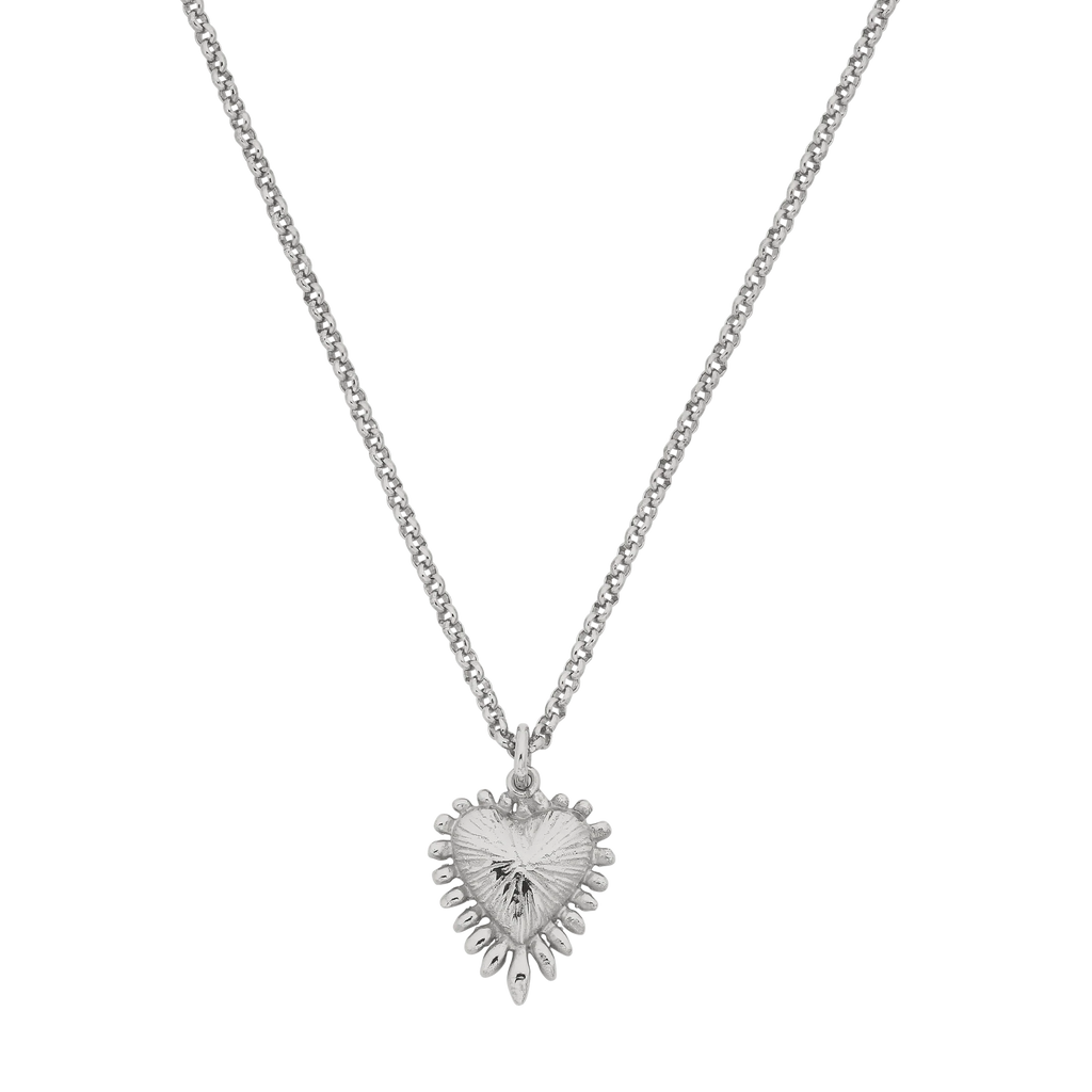 Mini Heart Ray Necklace | Sterling Silver