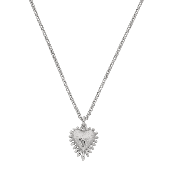 Mini Heart Ray Necklace | Sterling Silver