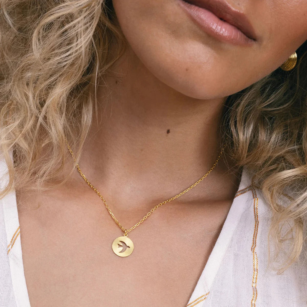 Moonbird Necklace | 22K Gold Plate