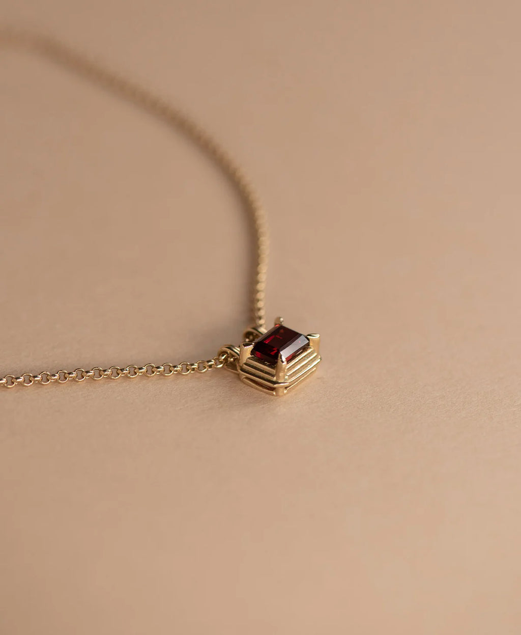 Naia Necklace |22k Gold Vermeil with Rhodolite Garnet