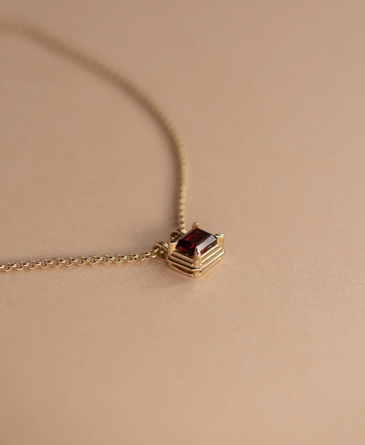 Naia Necklace |22k Gold Vermeil with Rhodolite Garnet