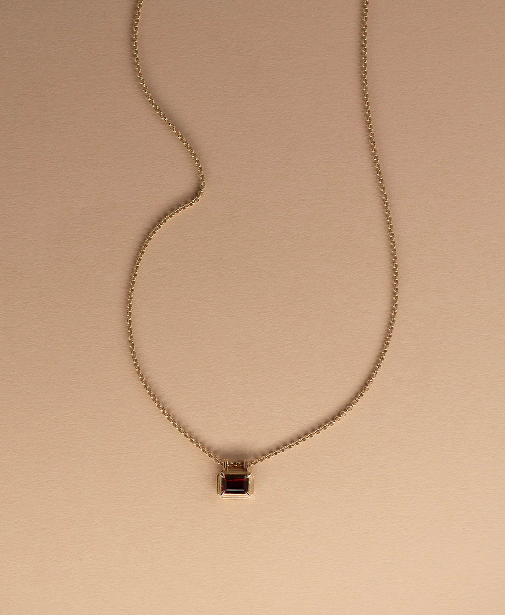 Naia Necklace |22k Gold Vermeil with Rhodolite Garnet