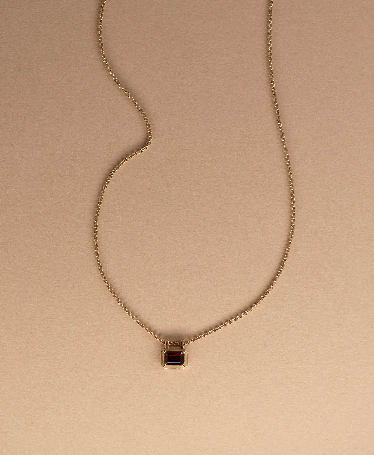Naia Necklace |22k Gold Vermeil with Rhodolite Garnet