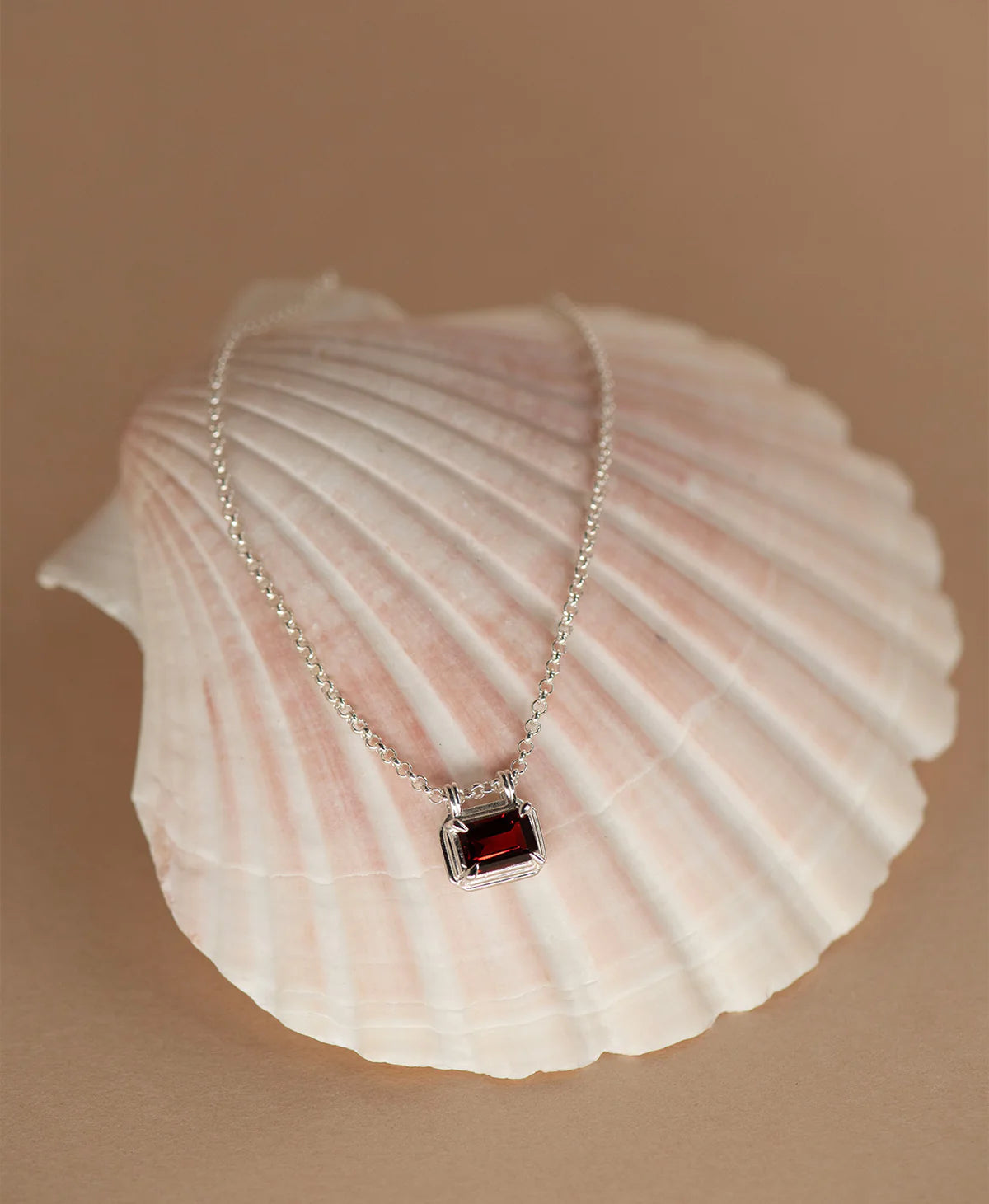 Naia Necklace |925 Sterling Silver with Rhodolite Garnet