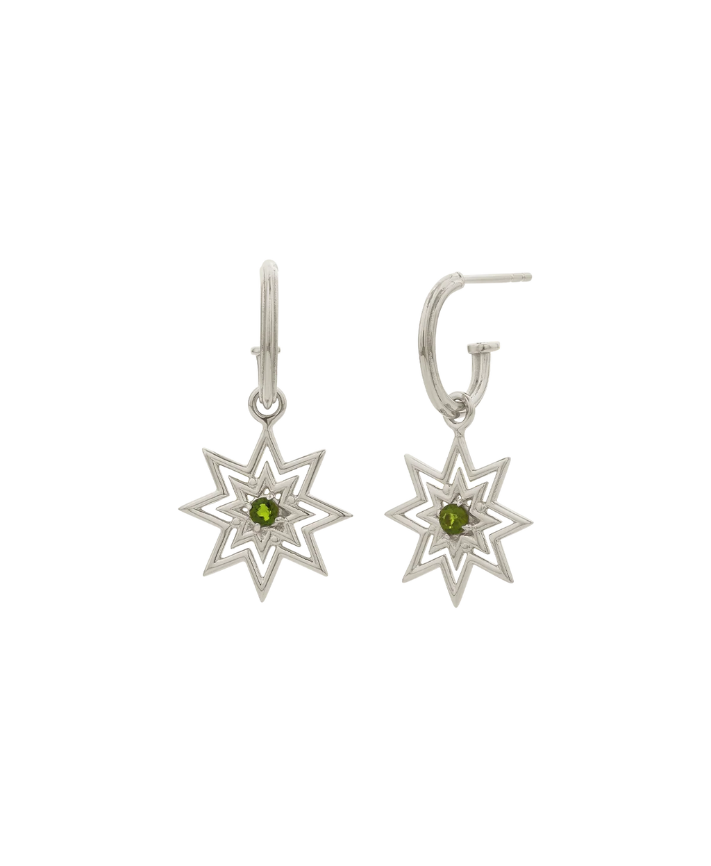 Nora Hoops | 925 Sterling Silver | Chrome Diopside