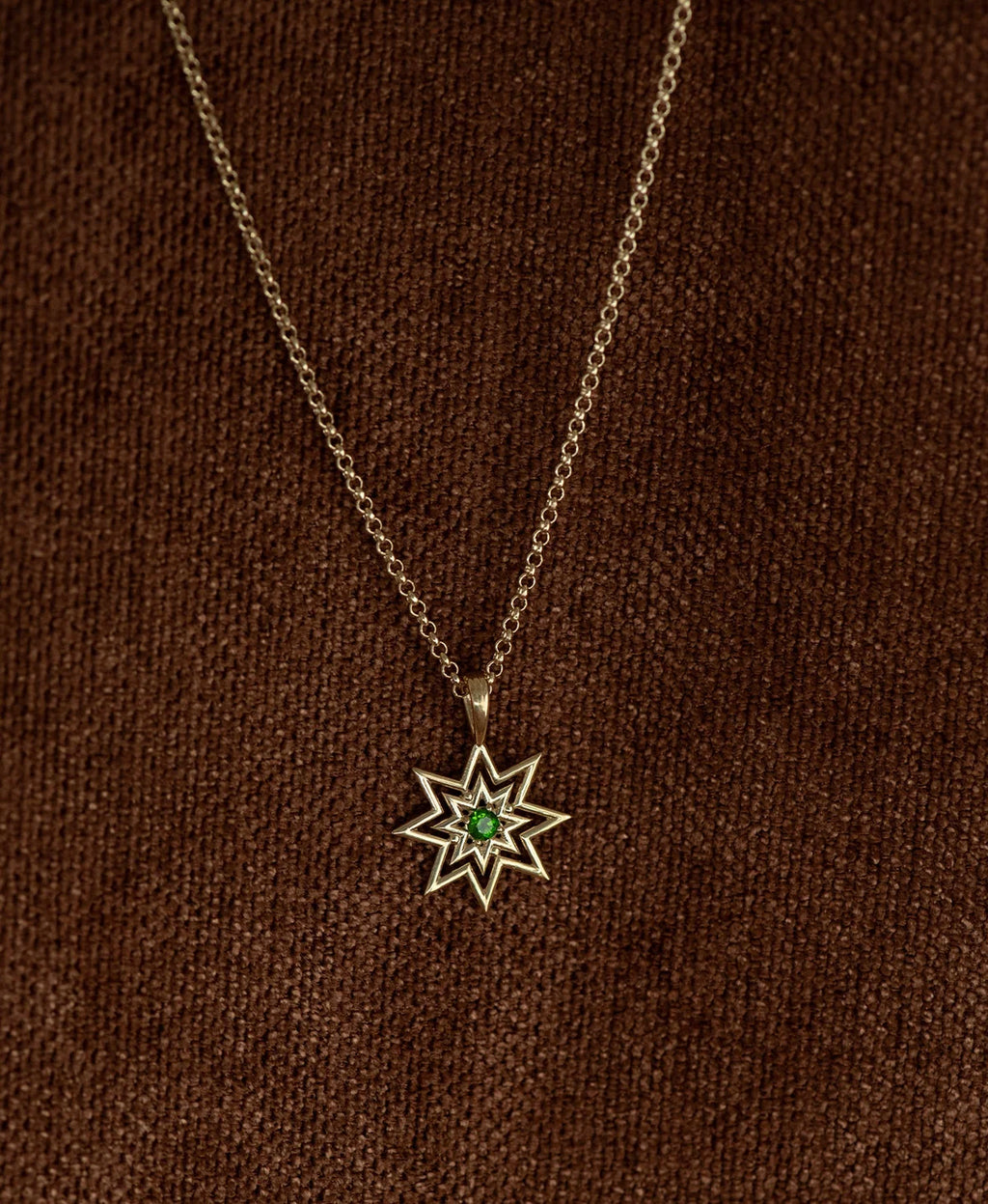 Nora Necklace | 22k Gold Vermeil | Chrome Diopside