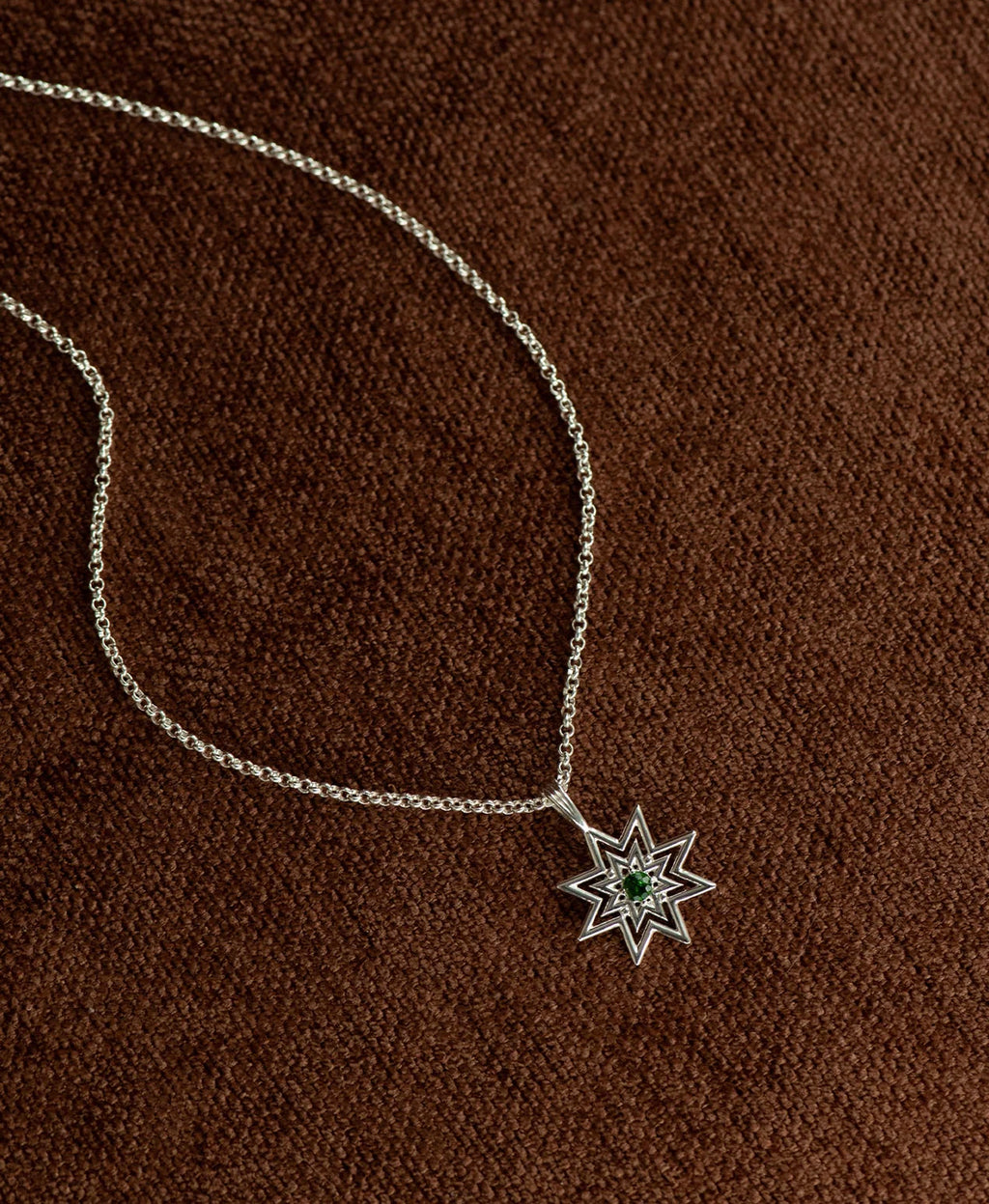 Nora Necklace | 925 Sterling Silver | Chrome Diopside